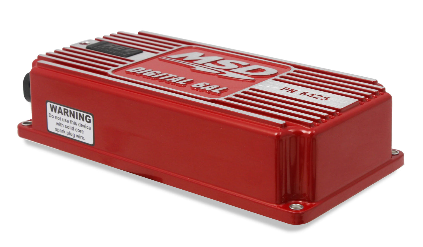 Red electronic module with 'MSD' branding on a white background